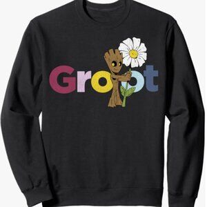 Marvel Groot Guardians of the Galaxy Black Crewneck Sweatshirt — L/XL